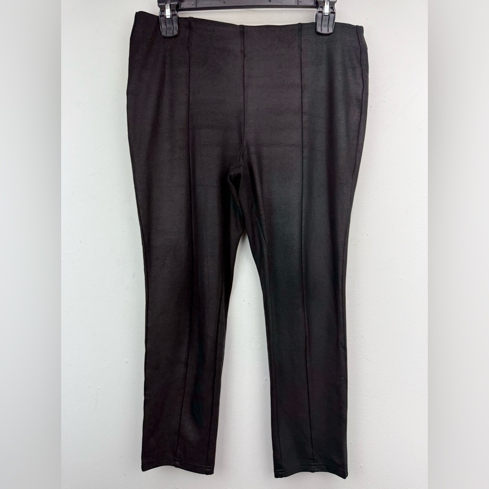 Gibson Latimer size XL Women’s Black Faux Leather Stretch Pull On Ankle Pants